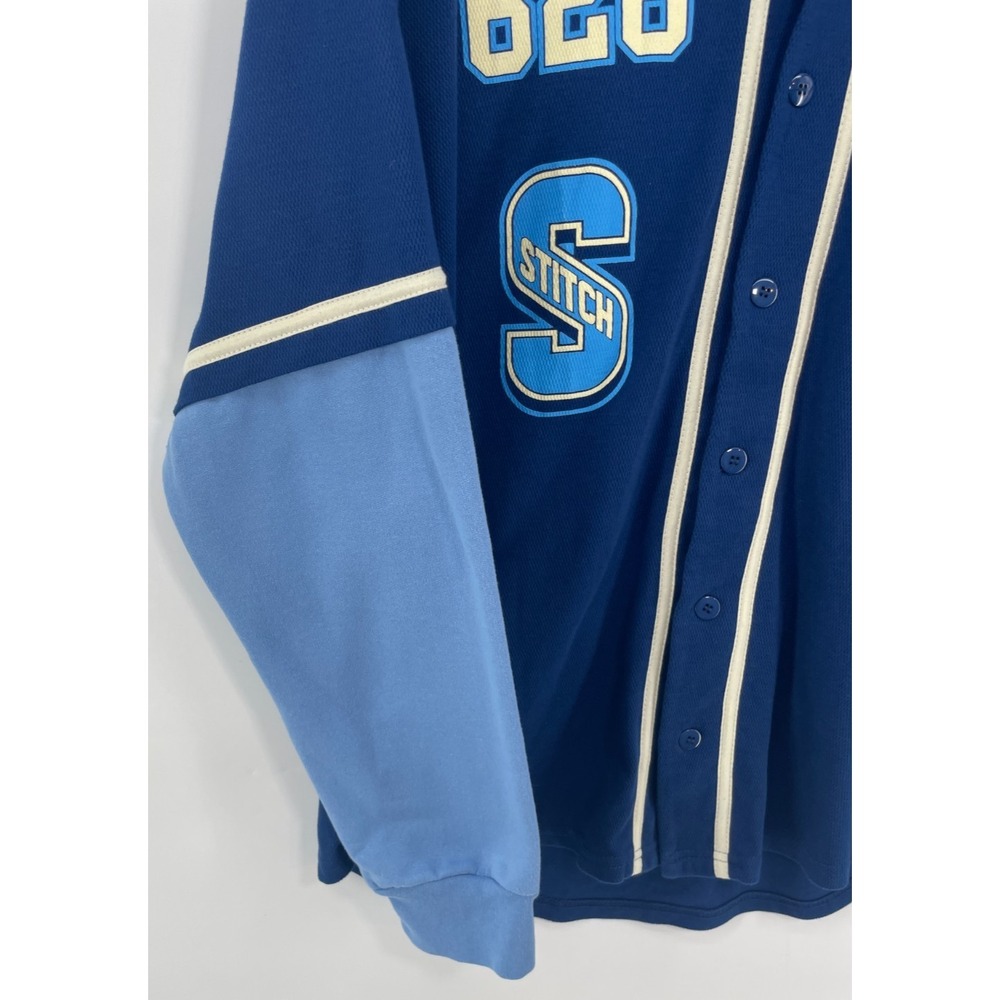 Disney Stitch Hoodie Baseball Jersey Twofer Experiment 626 Unisex XL Freeze - Picture 9 of 13